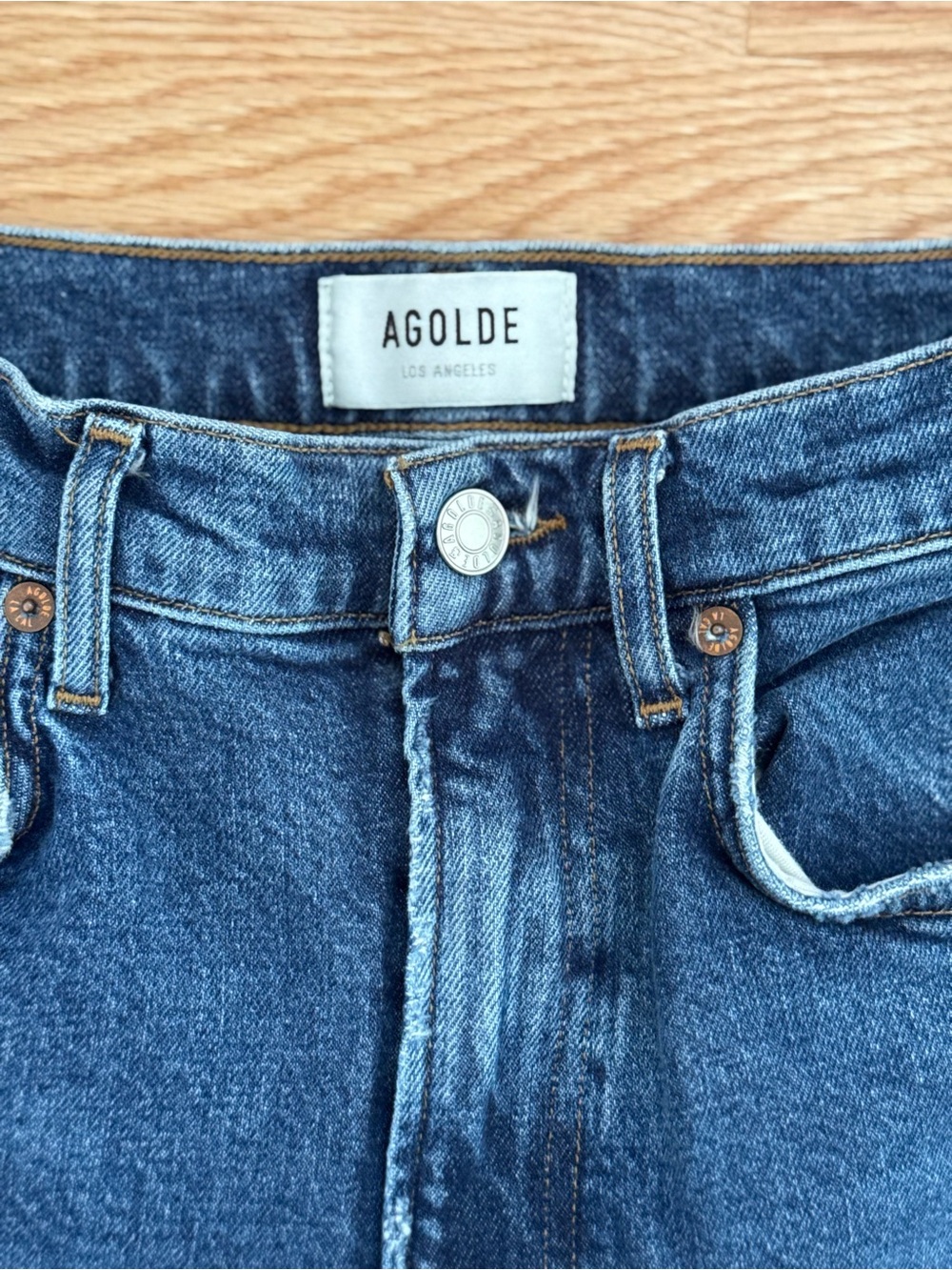 Agolde high rise straight leg jeans (26) - Picture 3 of 7